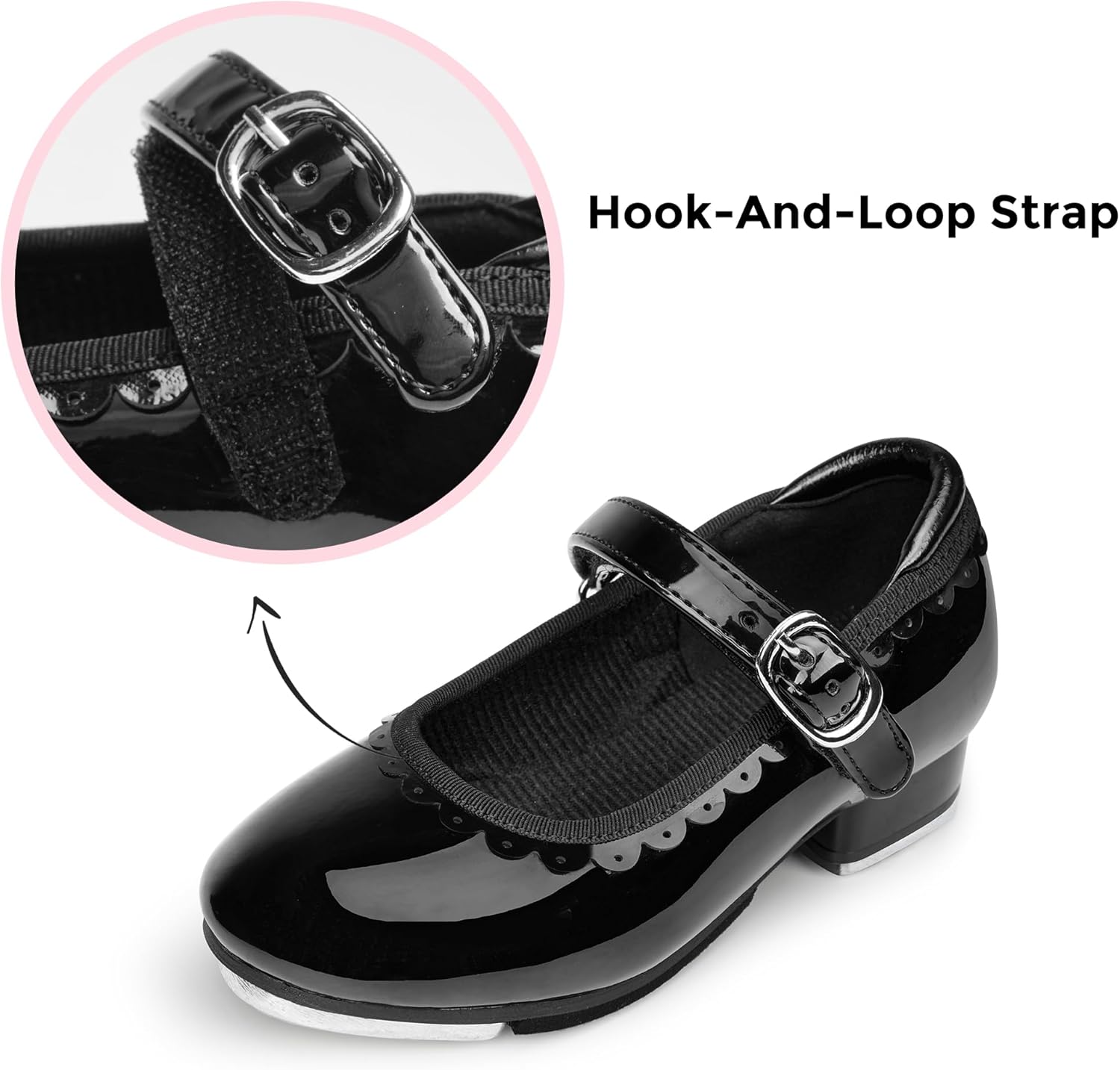Stelle Tap Shoes for Girls - Easy Strap Scallop Design | Perfect for Toddlers to Big Kids