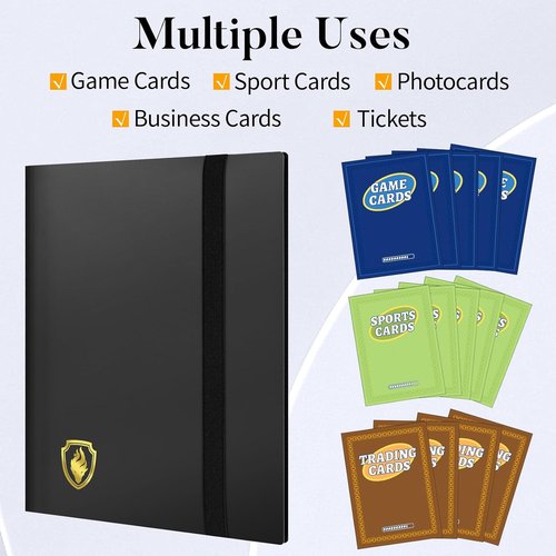 Fabmaker Heavy Duty Card Binder - 9 Pocket Trading Card Album Holds 360 Cards | Sleek Black Design