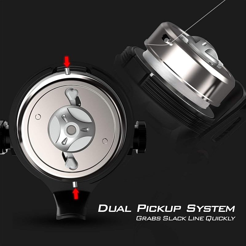 KastKing Brutus Spincast Fishing Reel - 4.0:1 Gear, Reversible Handle, Pre-Spooled Model 30+30