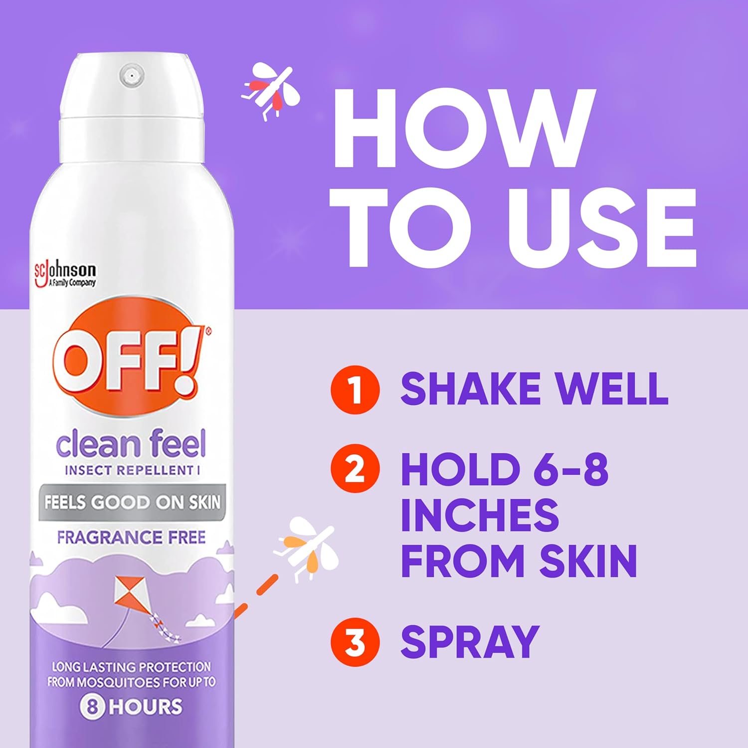 OFF! Clean Feel Insect Repellent - 20% Picaridin Bug Spray for Long-Lasting Protection | 5 oz