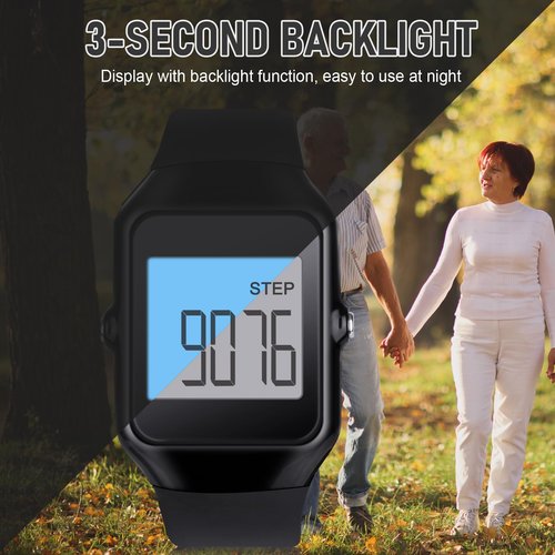 3D Pedometer for Walking, Simple Step Counter for Walking with Steps/Time Modes for Men Women Adults Seniors