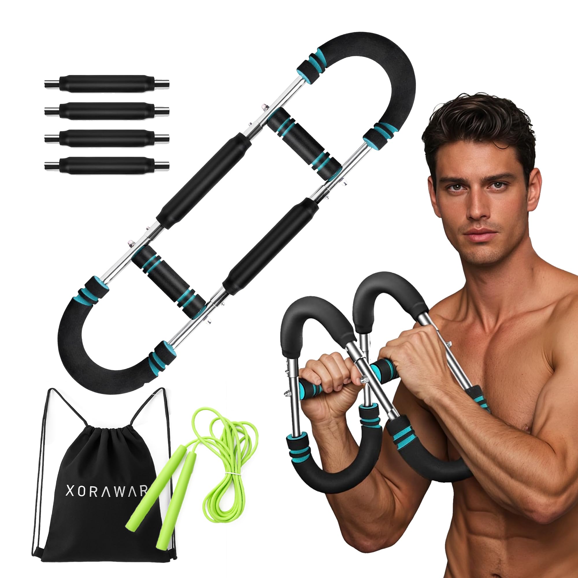 XORAWAR Twister Arm Trainer for Men | 2 Pairs of Springs 30–120 lbs | Fitness Equipment | Gym Equipment for Home | Chest and Arm Trainer | Arm Exercise Equipment | Calisthenics Equipment