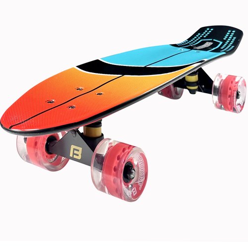 Kids Skateboard 27 Inch Complete Flowboard Skate Board W/Trucks and Light Up Wheels - Custom Scratch Free Graphics Great for Kids, Boys, Girls, Youth and Beginners 27” X 6.25”