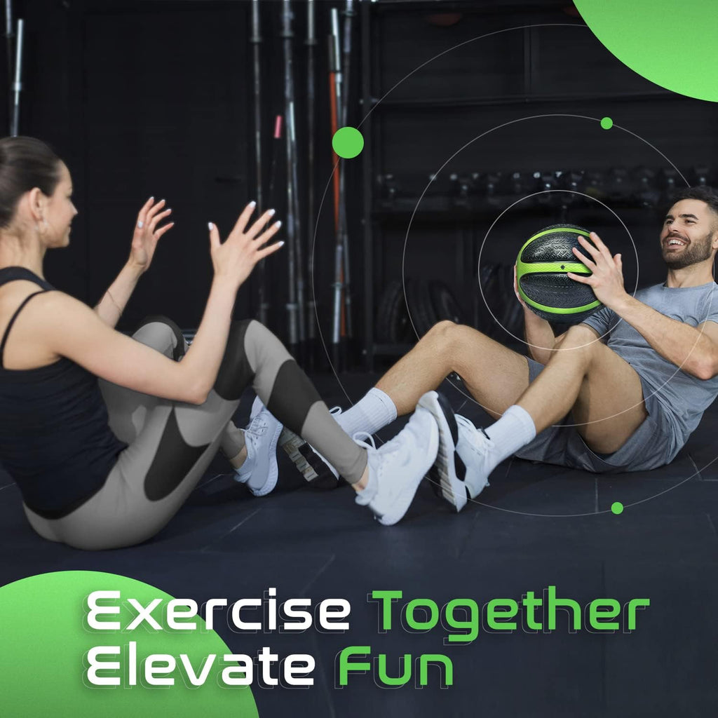 Yes4All Medicine Ball with Dual Texture Grip, Weighted Medicine Ball for Workouts Exercise Balance Training, Core Strength, Balance and Coordination Exercise, Non-Slip Rubber Shell with 6/8/10/12LBS