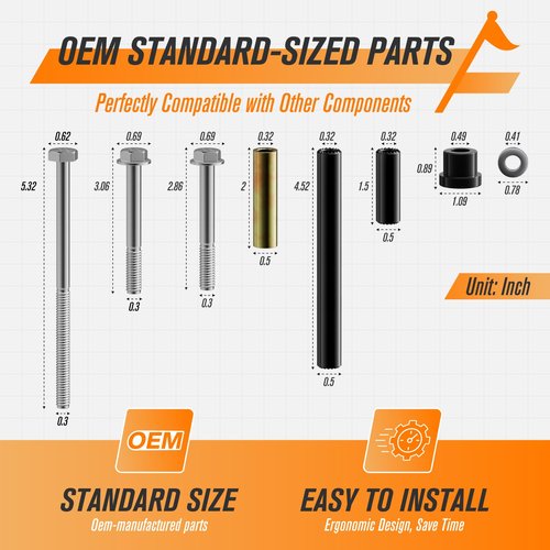 GODCTSUP Club Car Front Bushing Kit with Screws, Fits 2004-Up Precedent Carts, Golf Cart Front Lower Spring&Front Upper A-Arm Polyurethane Bushings and Sleeves, OEM# 102289901