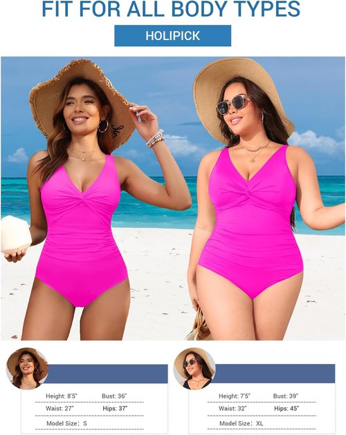 Holipick One Piece Swimsuit for Women - Tummy Control & Push Up Design | Full Coverage Slimming