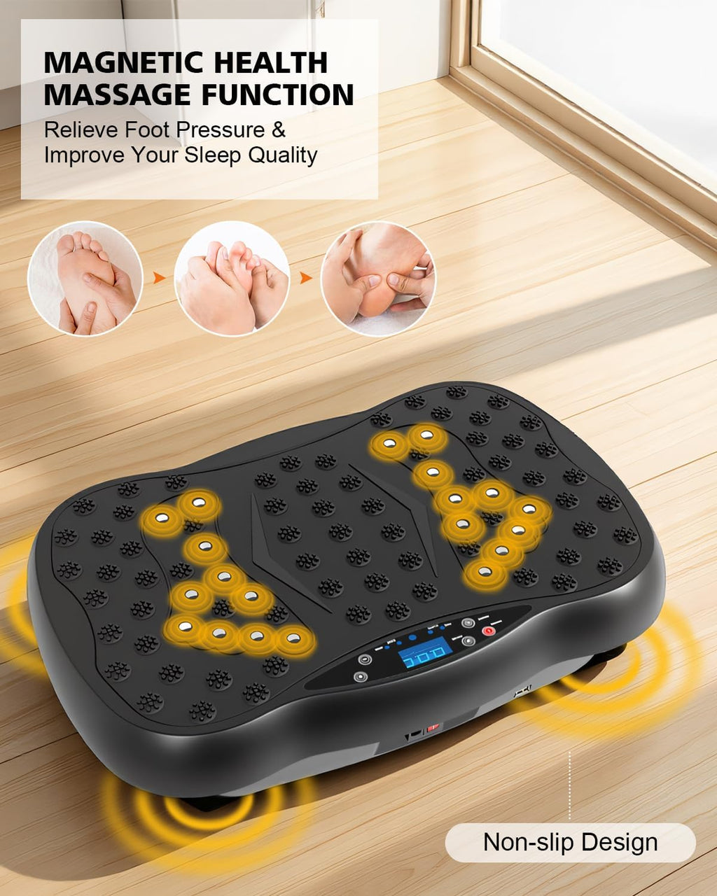 Skiennix Vibration Plate Exercise Machine - 10 Auto Modes & 200 Levels for Weight Loss | 450lbs Capacity