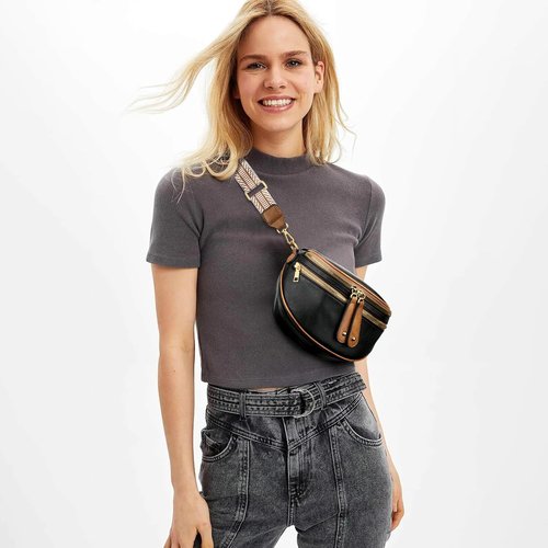 KKXIU Crossbody Sling Bag for Women Trendy Fanny Pack Vegan Leather Chest Bag | Trendy