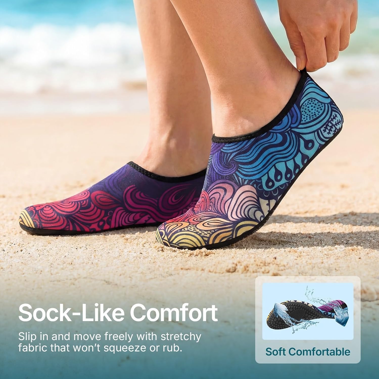 Skiennix Water Shoes - Quick-Dry Aqua Socks for Beach, Pool, and Yoga | Adult & Youth Sizes Available