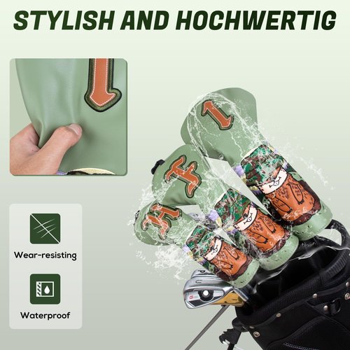 BIG TEETH Groundhog Driver Headcover Funny Gopher Driver Head Cover for 460cc Club, Woodland Golf Head Covers for Woods and Driver Pu Leather