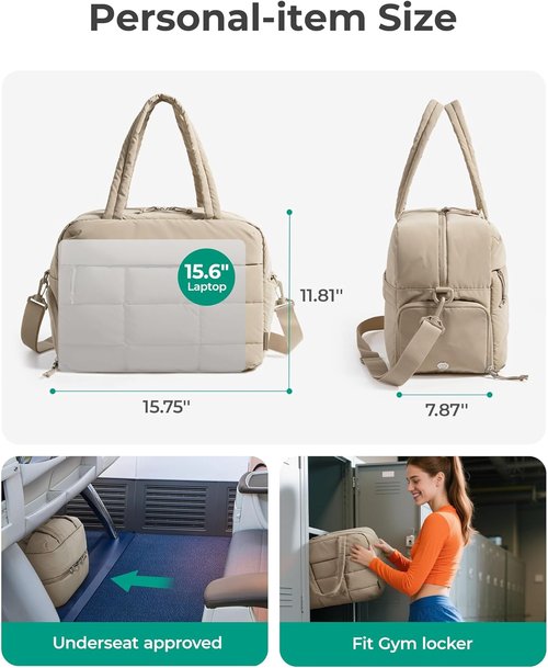 BAGSMART Gym Bag - Water-Resistant Travel Duffel with Shoe Compartment | Medium Desert Color