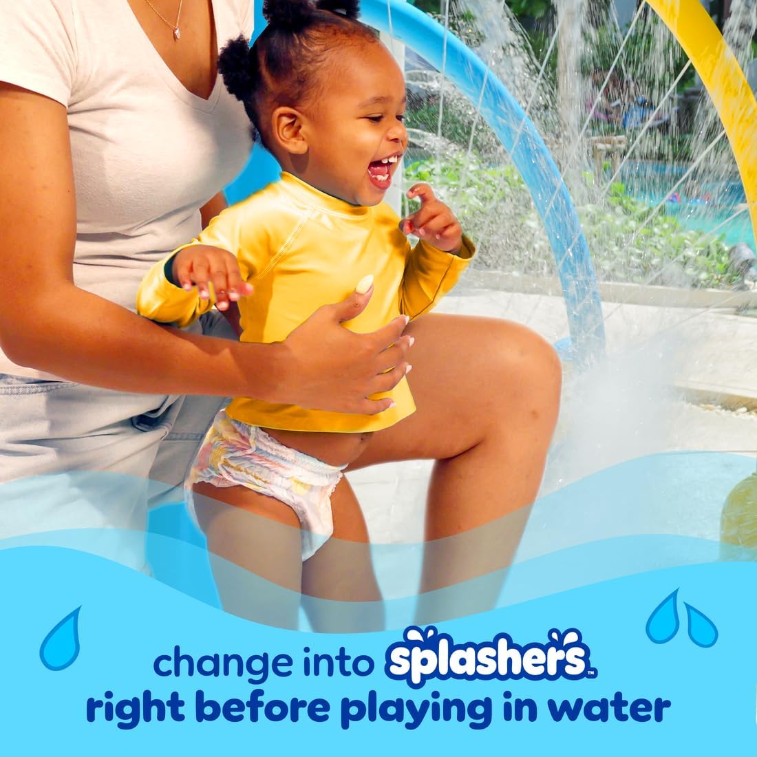 Pampers Swim Diapers - Splashers for Baby - Gap-Free Disposable Swimming Pants | Size 2-3, 20 Count