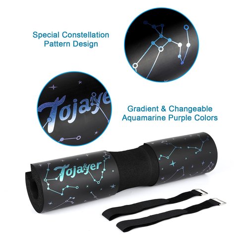 Tojayer Squat Pad Barbell Pad - Neck & Shoulder Protective Foam Workout Weight Lifting Bar Cushion for Lunges & Hip Thrusts, Fit Standard and Olympic Bars Perfectly, Zodiac