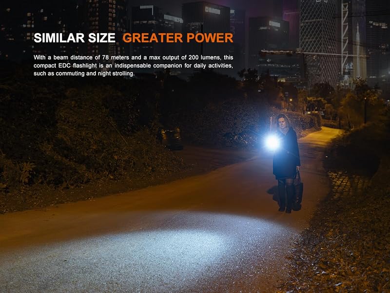 Fenix E12 V3.0 EDC Torch - 200 Lumen AA Powered Penlight with Clip