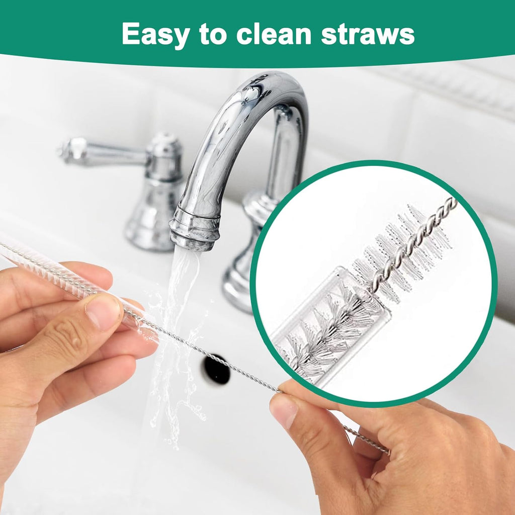Owala 25 oz Water Bottle Straws - BPA-Free Reusable Transparent Straws with 2 Cleaners | 6-Pack
