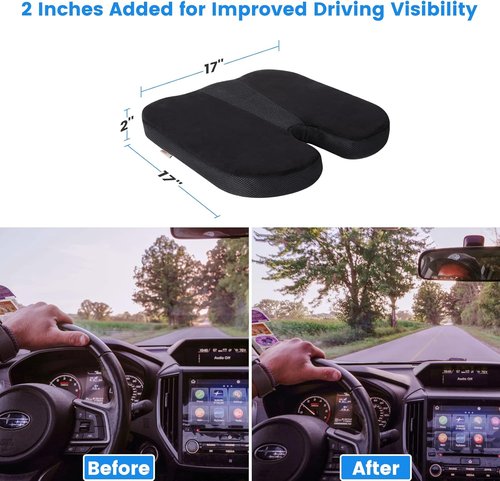 HEYTRIP Car Seat Cushion for Driving, Breathable Air Fiber Truck Seat Cushion for Short Drivers, Tailbone Back Pain Relief, for Office Chair Car Seat Wheelchair