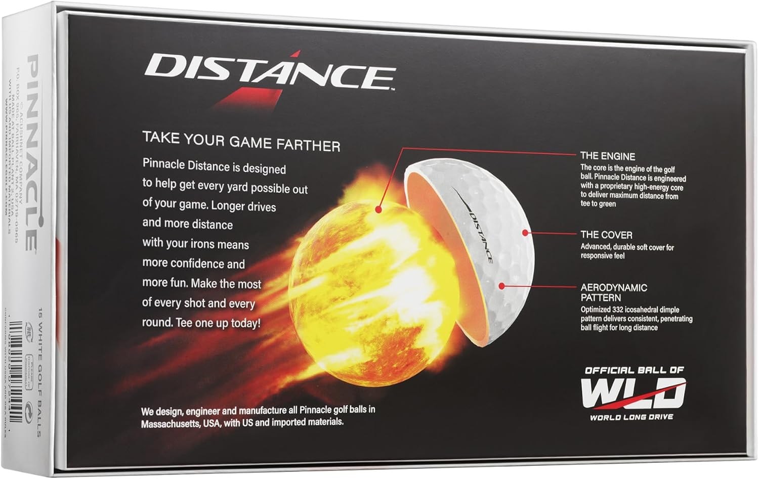 Pinnacle 15-Ball Distance Golf Balls - Enhanced Performance for Long Drives