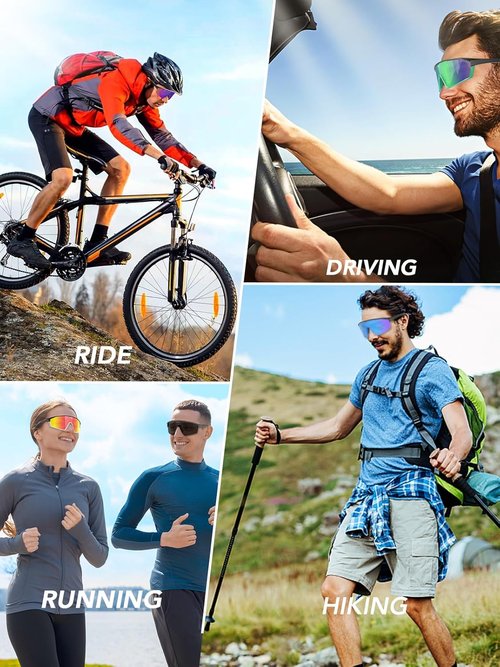 BEACOOL Polarized Sports Sunglasses - UV400 Protection | Lightweight TR90 Frame for Cycling, Fishing, Golf