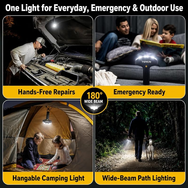 800 Lumen TripleLite TL800 Flashlight with 180° Wide Beam, Water & Drop Resistant