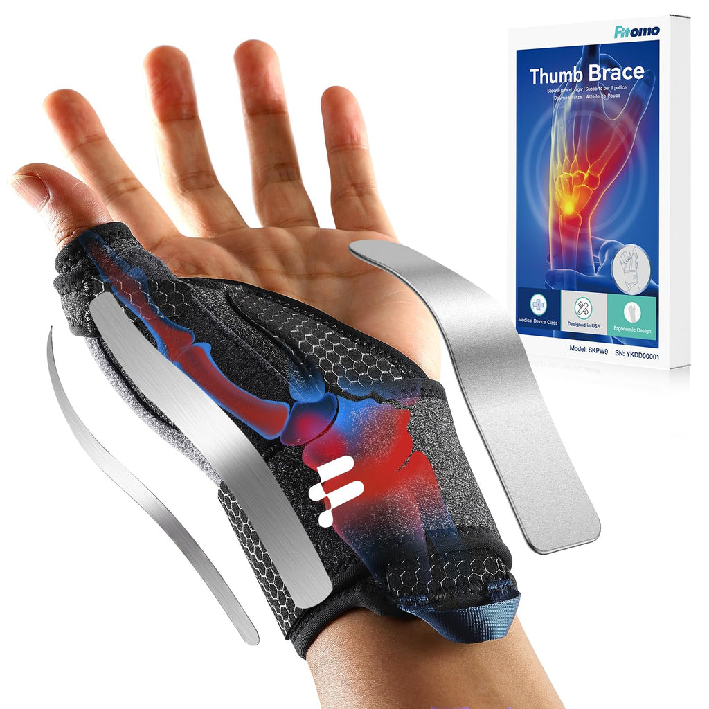 Fitomo Wrist Brace & Thumb Stabilizer, Carpal Tunnel, De Quervain's Tenosynovitis, Tendonitis, Arthritis Support, Thumb Splint for Pain Relief, Women and Men (Left Hand, L/XL)