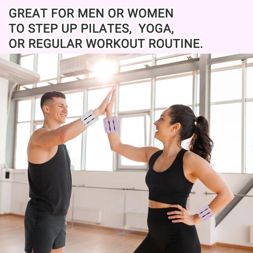 JORICY Wrist Weights Adjustable Ankle Weights for Women Men 1lb*2 Silicone Arm & Leg Weighted Bracelet for Yoga Pilates Running Walking Swimming Physical Therapy Strength Training Purple