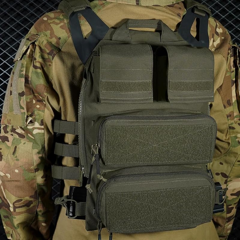 KRYDEX RG Tactical Modular Zip On Backpack for JPC2.0 CPC AVS Vest - Zipper Molle Back Panel