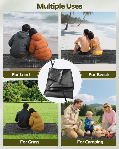 Premium Tent Footprint, PU3000, Oxford Ripstop Fabric, Durable,Tarp Ground Sheet for 2 Person Backpacking Tent Floor Protector for Hiking, Camping, Beach and Picnic (Rectangle(90.6" L x 59" W)