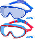 COOLOO Kids Swim Goggles - Anti-Fog, Waterproof Design with Nose Cover | 2 Pack for Ages 3-15