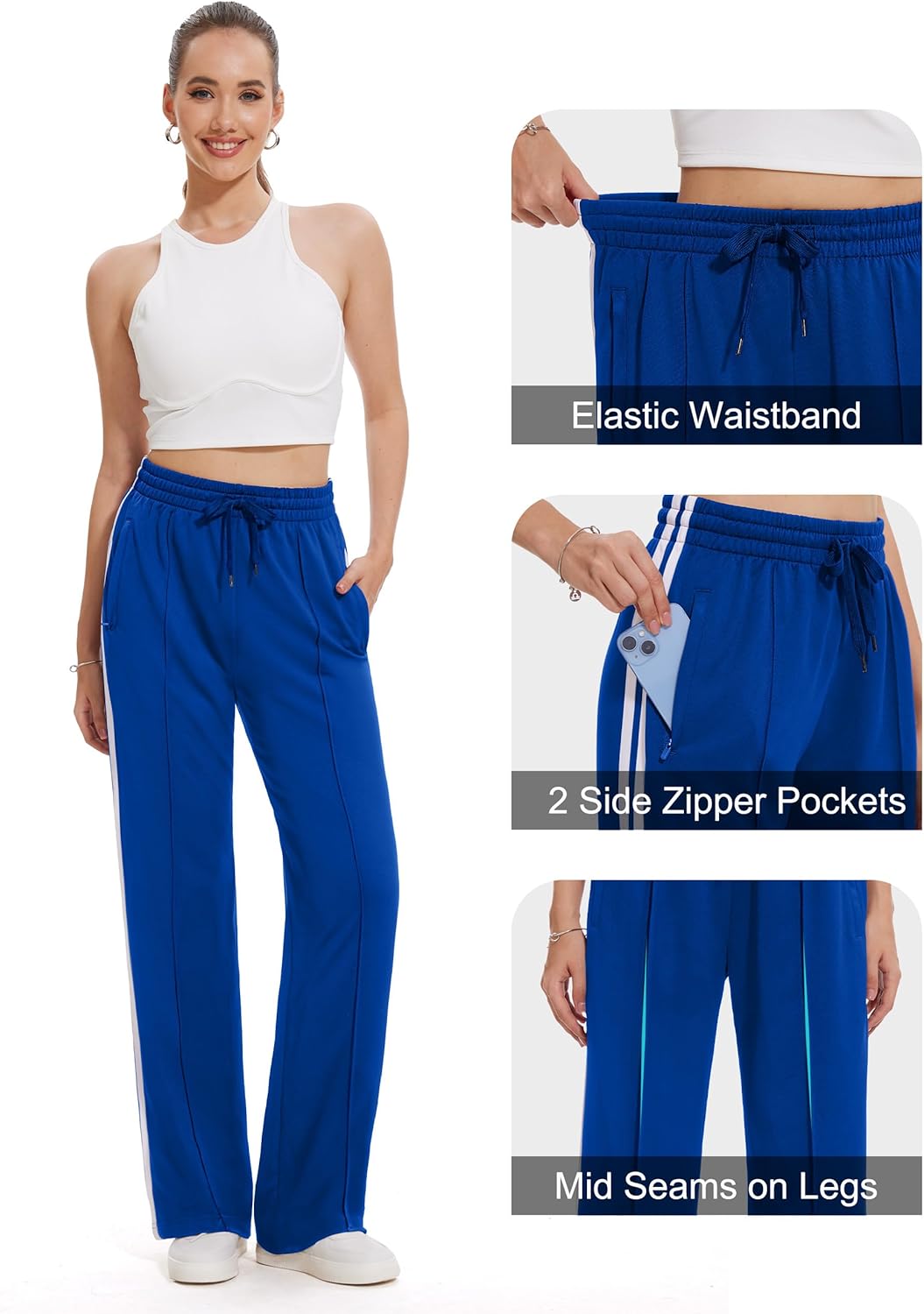 Tapata Women's Track Pants - Loose Straight Leg Jogging Sweatpants for Athletic Comfort | Multiple Inseam Sizes