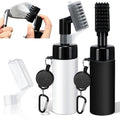 Rtteri 2 Pcs Golf Cleaner Brush Golf Cleaning Brush with 5 Ounces of Water, Golf Brush with Stiff Nylon Bristles, Golf Cleaning Brush Water Dispenser Cleaner(Black, White)