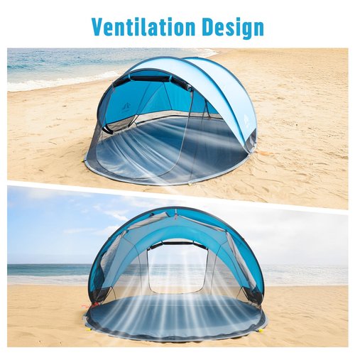 Night Cat Pop-up Beach Tent: Large Sun Shade Shelter for 2-4 Persons Picnic Sport Activities