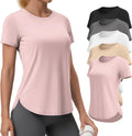 Skiennix Women's Workout Tops - Quick Dry Athletic T-Shirts with UPF 50+ Protection | 5 Pack, Crewneck, Short Sleeve