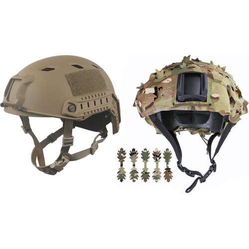 LOOGU Fast BJ Base Jump Tactical Helmet & Tactical Helmet Cover Camouflage Helmet Cover