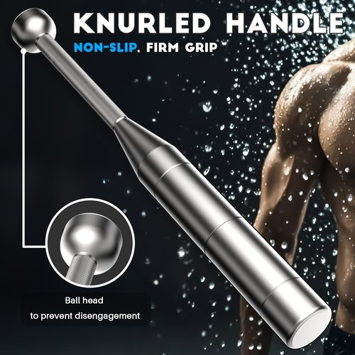 Indian Clubs for Strength Training,6-in-1 Premium Steel Adjustable Macebell Clubbell,Muscles, Shoulder, Grips & Forearms Workouts to Stretching,with Non-slip Knurled Handles