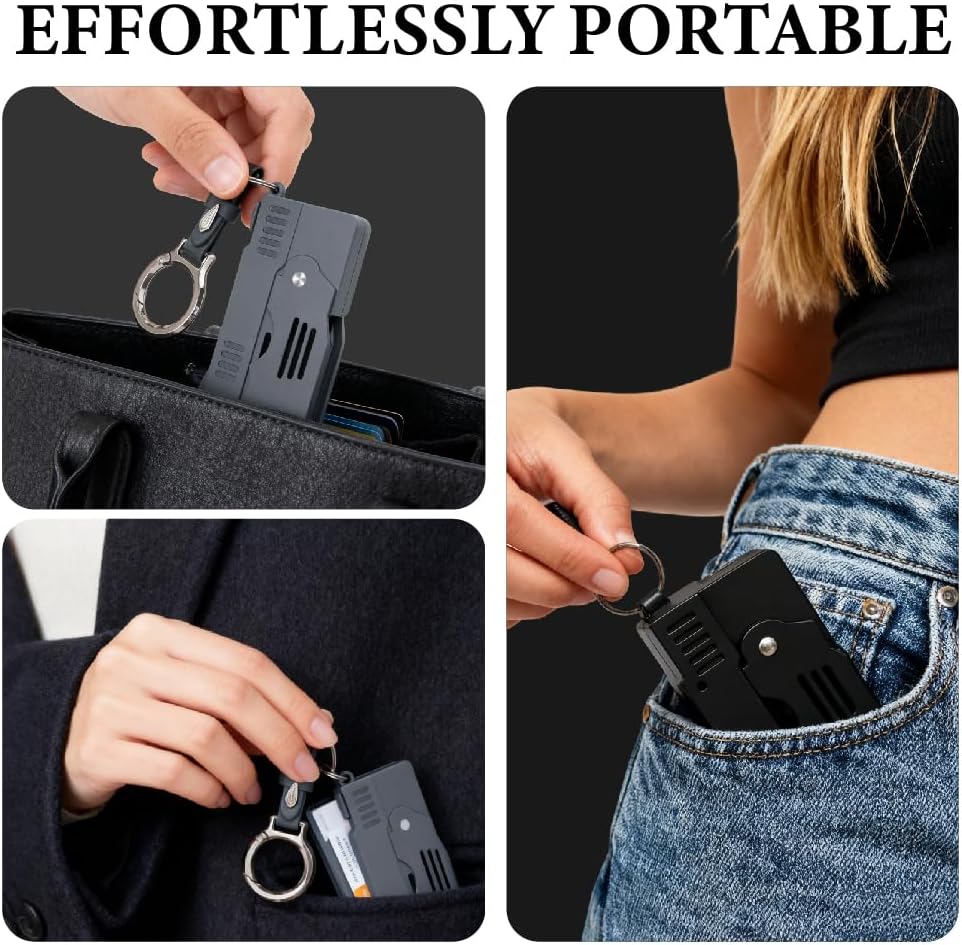 Skiennix Mini Stun Gun - Rechargeable Personal Security Device with Safety Switch & LED Flashlight