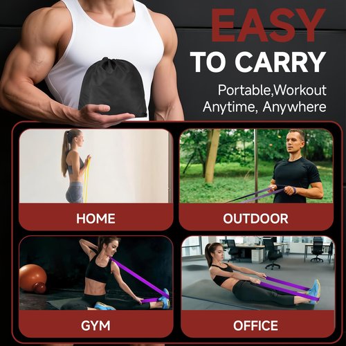 Adostob Resistance Bands Set with Door Anchor, Multi-Levels Pull Up Assistance Bands, Exercise Bands for Working Out, Stretching, Muscle Training, Physical Therapy (Men/Women)