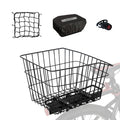 RAYMACE Rear Bike Basket with Waterproof Cover and Cargo Net,Bicycle Cargo Rack Storage X-Large Basket Mount for Back Under Seat（X-Large）