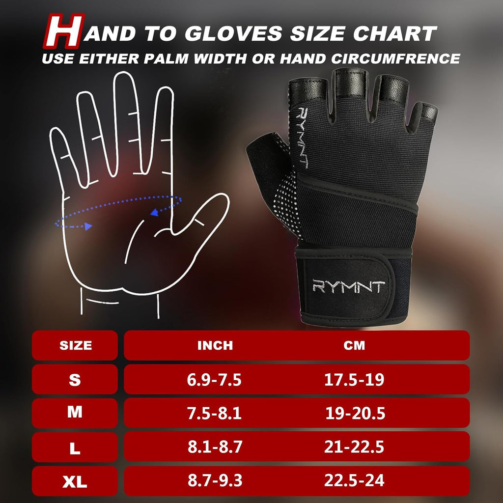 Skiennix Workout Gloves - Full Palm Protection & Extra Grip with Wrist Wrap Support | Unisex Fitness Gear
