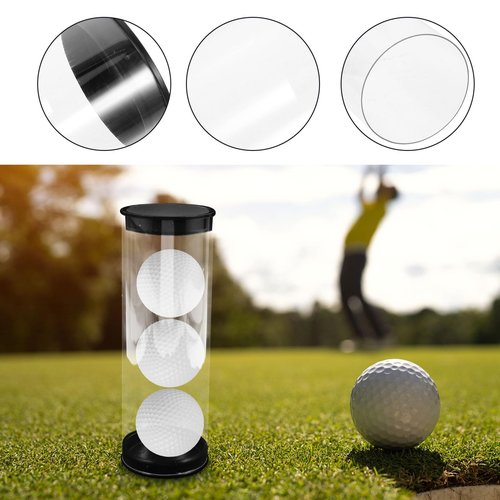 Homoyoyo 4pcs Plastic Golfs Ball Container Transparent Clear Tube Golf Ball Storage Case with Caps for Baseball Collectibles