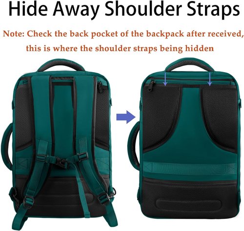 MATEIN Travel Backpack - Large Water Resistant Carry-On | Expandable Lightweight Daypack in Peacock Blue