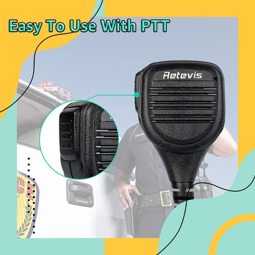 Retevis RT85 RB26 Walkie Talkie Speaker Mic,Shoulder Speaker Microphone,Compatible with Retevis RT22 RT68 RT21 H-777 RT86 RT27 RT15 RB89 BAOFENG UV-5R 5RM Kenwood Samcom,with 3.5mm Audio Jack(1 Pack)*