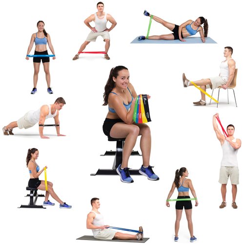 Panathletic Resistance Bands, Set of 5 Bands – 5 Different Resistance Levels, Exercise Guide, eBook, Carry Bag – 5X Loop Band for Booty and Legs Women - Fitness Stretch Band for Workout Men