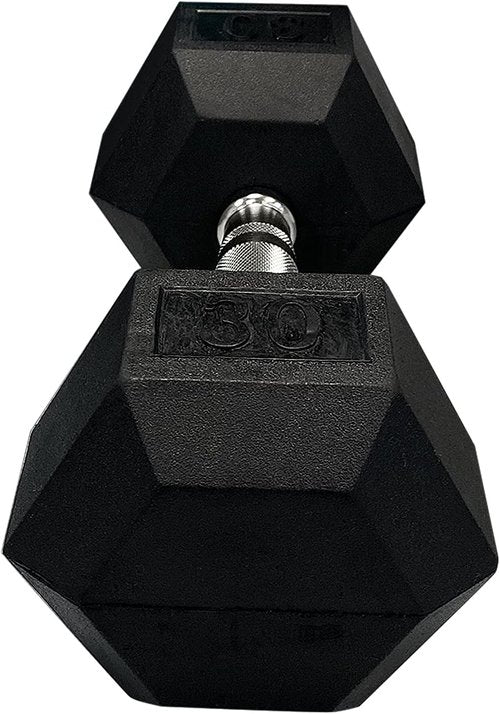 GYMENIST Hex Rubber Dumbbell - Heavy Metal Handles for Effective Workouts | Available as Single or Set of 2
