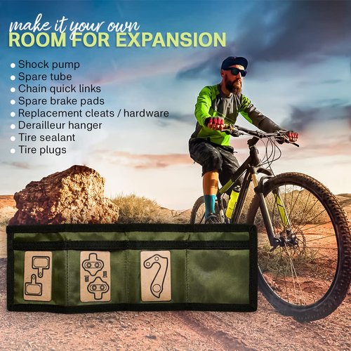 Fix Manufacturing Mountain Bike Repair Kit Portable | Featuring 16 Essential Tools | MTB Chain Breaker, Refillable Lube, Degreaser, Hex, Torx Wrenches, Tape Measure & More