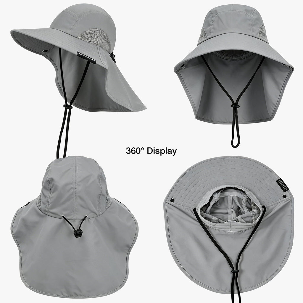 Solaris Sun Hat with Neck Flap, UPF 50 Sun Protection Lightweight Sun Cap for Men Women, Wide Brim Hat for Fishing Hiking