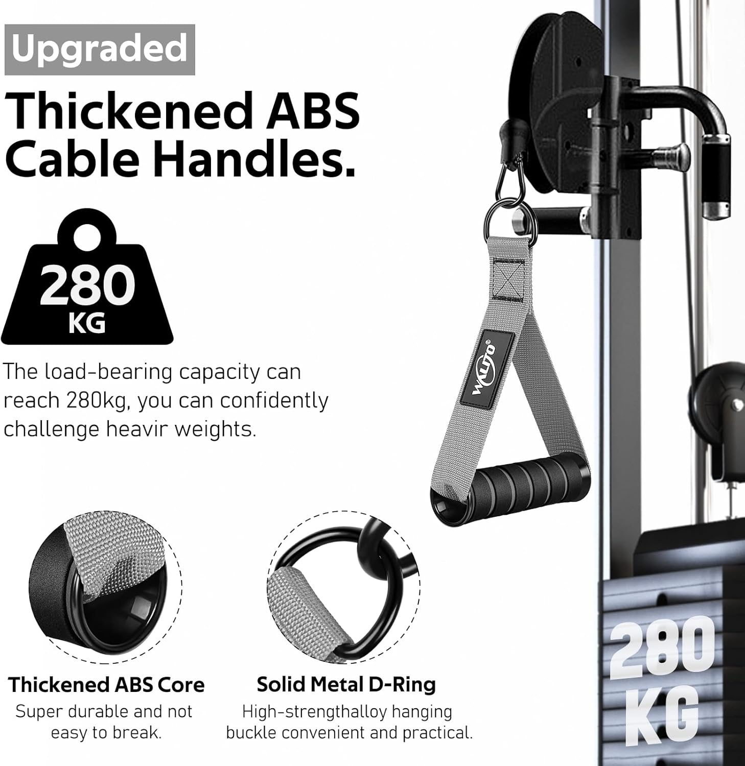 WALITO Exercise Handles - Heavy-Duty Replacement Attachments for Cable Machines & Resistance Bands