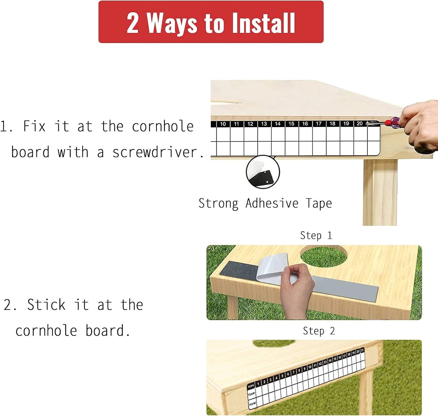 Skiennix Cornhole Scoreboard - Magnetic Score Keepers & Rules Sign | 4 Pack for Easy Tracking