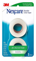 Nexcare Flexible Clear Tape - Waterproof Medical Tape for Secure Dressings | 1 In x 10 Yds, 2 Rolls