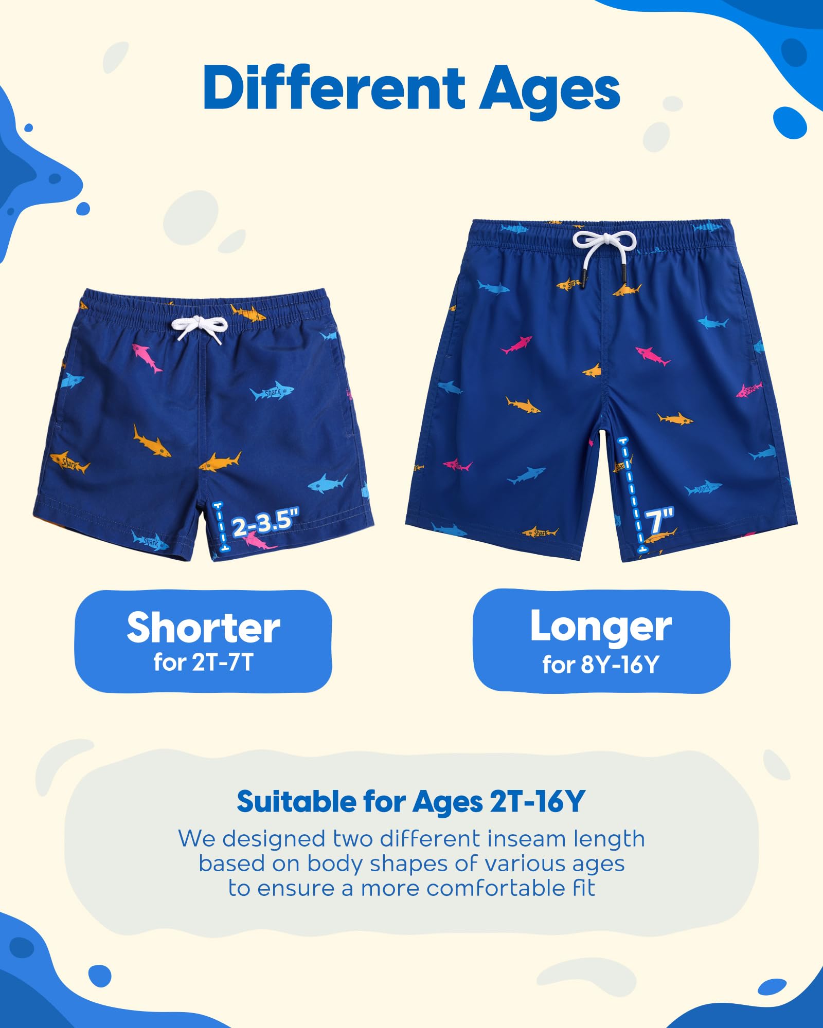 maamgic Boys Swim Trunks Toddler Swim Shorts Little Boys Bathing Suit Swimsuit Toddler Boy Swimwear,Royal Blue,4 T