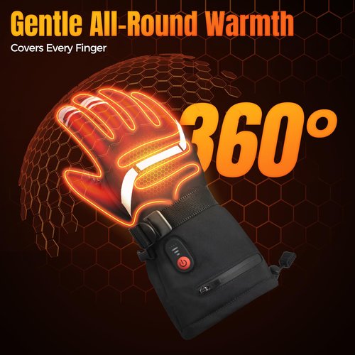 Heated Gloves Gifts for Men Women, 7.4V Fast Heating Rechargeable Electric Heated Gloves, Touchscreen Waterproof Heating Gloves for Motorcycle Driving Hiking Skiing Outdoor Sport (Large)